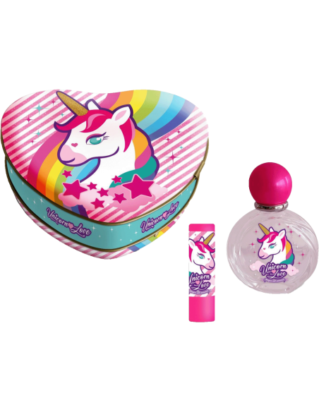 Unicorn Love Heart edt + balzám na rty v plechovém srdci