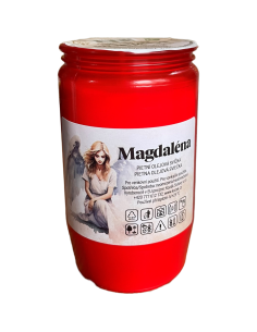 Magdaléna olejová svíce 110 g červená, v 9,5 cm - 1,5 dne