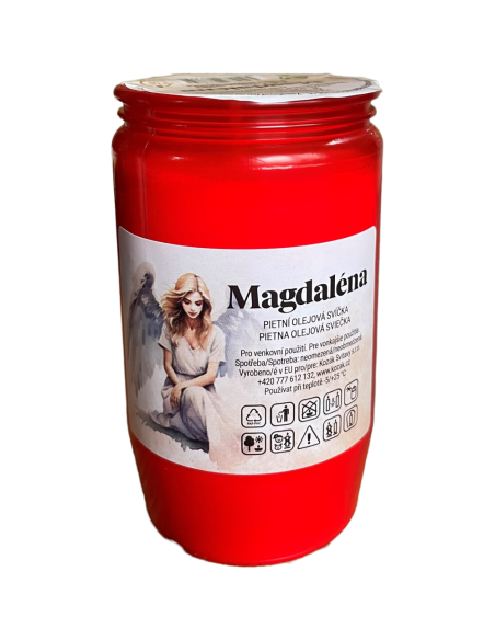 Magdaléna olejová svíce 110 g červená, v 9,5 cm - 1,5 dne