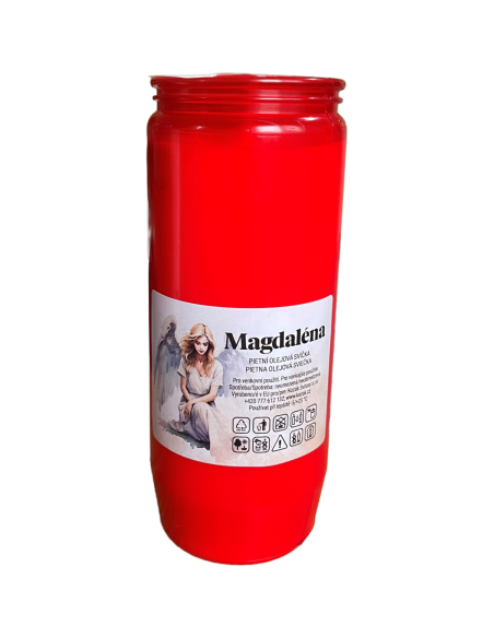 Magdaléna olejová svíce 180 g červená, v 14 cm - 2,5 dne