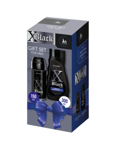JM pánský set X Black sprchový gel a deo