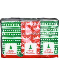 Kapesníky Merry Christmas s potiskem 4 vrstvé, folie 6 ks