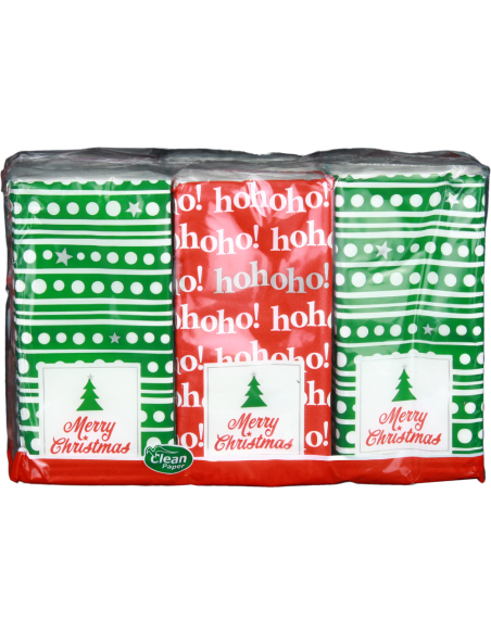 Kapesníky Merry Christmas s potiskem 4 vrstvé, folie 6 ks