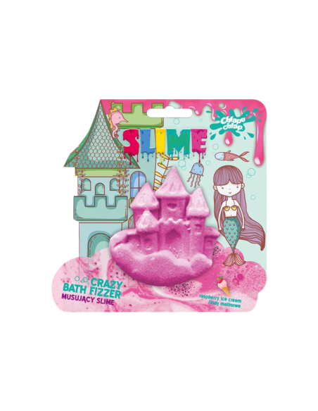Šumivý slime do koupele Hrad 100 g malina