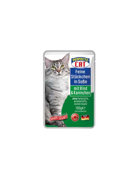Perfecto Cat kapsička - hovězí maso s králíkem v omáčce 100 g