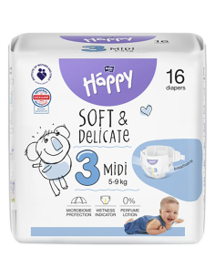 Bella Happy dětské pleny 3 MIDI 5-9 kg 16 ks