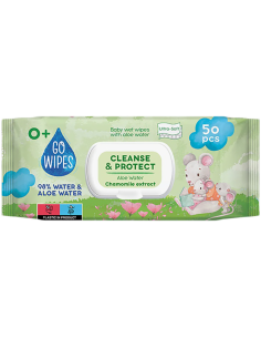 GOWIPES ubrousky vlhčené s klipem, aloe a heřmánkem 50 ks