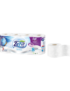 Toaletní papír Zefir 3 vrstvý SOFT white á 8 ks - 18 m