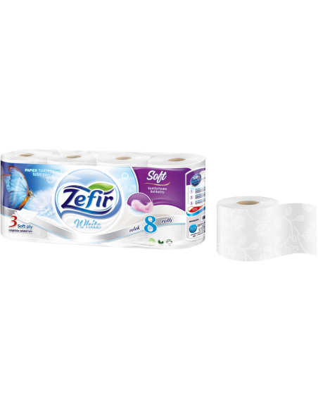 Toaletní papír Zefir 3 vrstvý SOFT white á 8 ks - 18 m