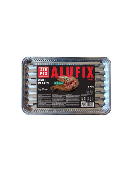 Alu fix grilovací misky 34,5 x 22,5 x 2,5 cm, 3 ks
