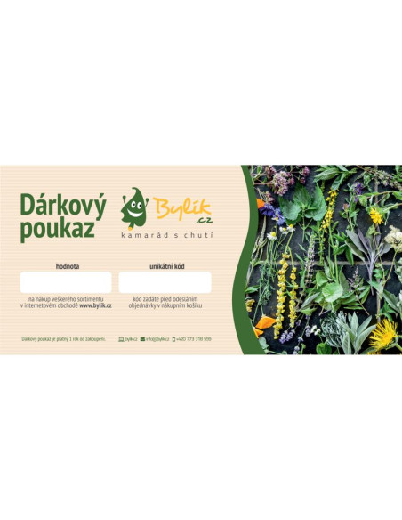 Bylík Dárkový poukaz tištěný 1000Kč