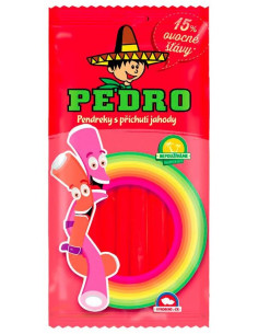 102 - AKCE -15% (16,90 sáček) PEDRO Jahoda pendreky 80g/20ks
